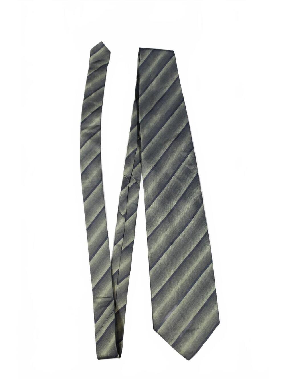 Enro Silver Striped Necktie 100% Silk Classic Mens Dress Tie